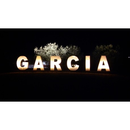 Letras en Acero Corten para rotonda de GARCIA